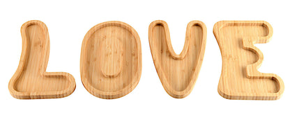 KESPER Servierbretter 4er-SET 58336 LOVE aus Bambus / Servierbretter