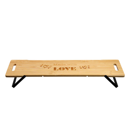 KESPER 58386 Brett mit Ständer, Bambus FSC-zertifiziert, 67 x 19 cm / Servierbrett
