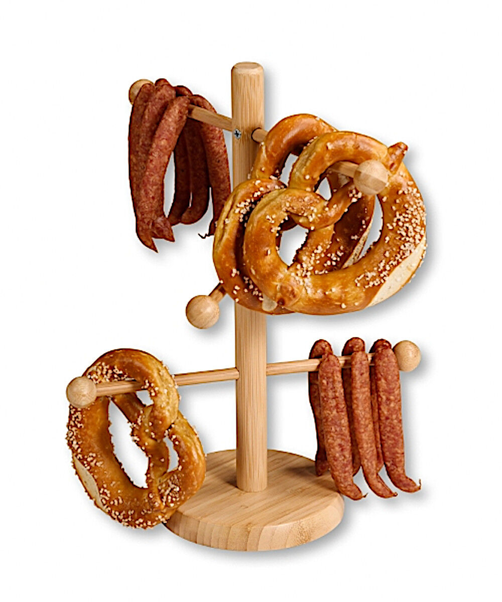 KESPER Brez'n- und Wurstständer 6-armig Höhe 37 cm aus Bambus / Brezelständer