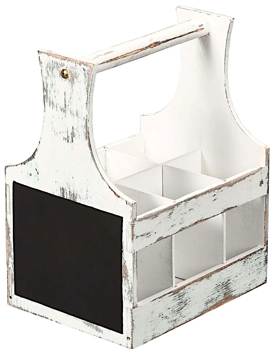 KESPER Soßen- u. Besteckträger in Vintage weiß mit Schreibtafel / Tischorganizer