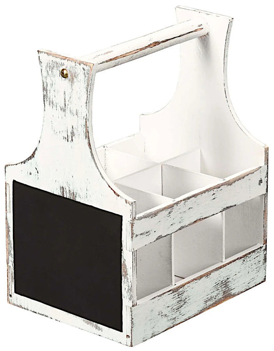 KESPER Soßen- u. Besteckträger in Vintage weiß mit Schreibtafel / Tischorganizer