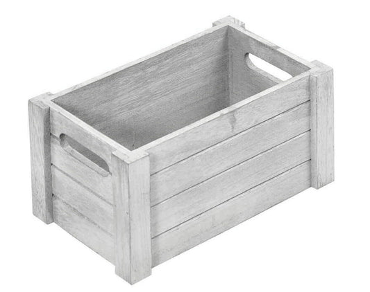 KESPER 69463 Aufbewahrungsbox aus Paulowniaholz Antik weiß / 26 x 17 x 13,5 cm / Holzkiste / Dekokiste