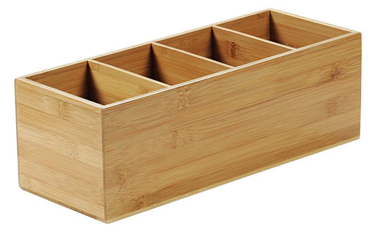 KESPER 70850 Besteckkasten 4-fach aus FSC-zertifiziertem Bambus / Besteckhalter / Box