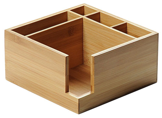 KESPER 70851 Serviettenspender-Besteckkasten 5-fach aus FSC-zertifiziertem Bambus / Besteckhalter / Box