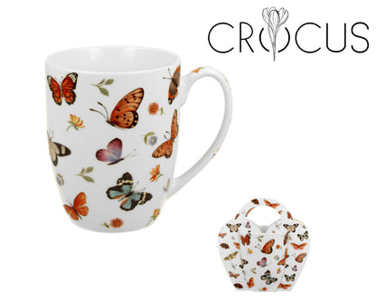 DUO CROCUS Kollektion klassische Becher 350 ml BUTTERFLIES in Tragetasche, New Bone China Porzellan – Bild 2