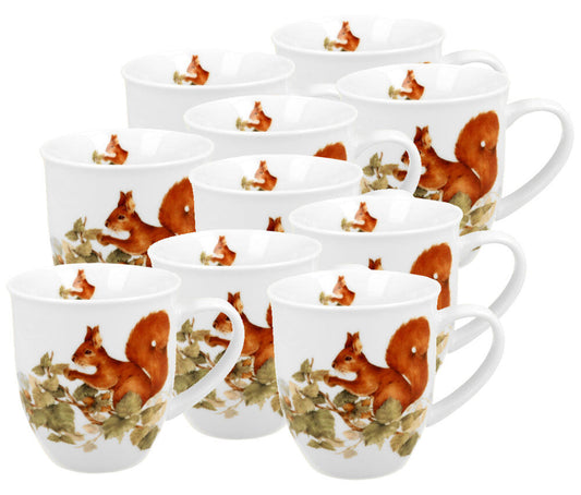 10er ET DUO World of Animals Eichhörnchen (Squirrel) 400 ml Becher New Bone China Porzellan