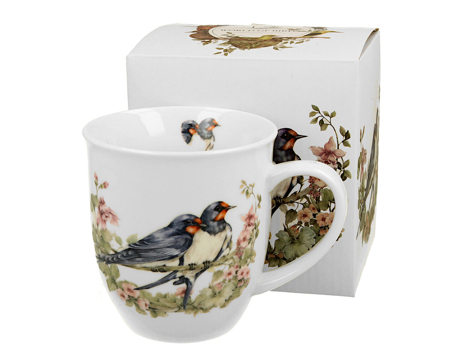 DUO World of Birds Becher 400 ml BARN SWALLOW (Rauchschwalbe) New Bone China Porzellan – Bild 3
