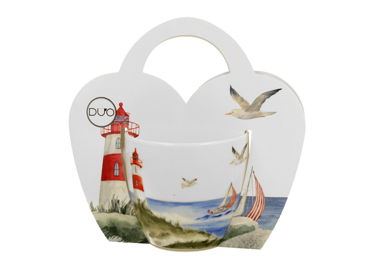 DUO Seaside Becher 460 ml LIGHTHOUSE (Leuchtturm) in Tragetasche, New Bone China Porzellan – Bild 2