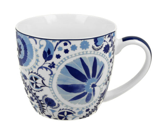 DUO BICO COLLECTION Becher 460 ml NARESH BLUE in Tragetasche, New Bone China Porzellan
