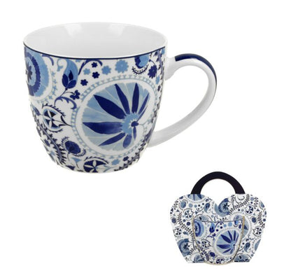 DUO BICO COLLECTION Becher 460 ml NARESH BLUE in Tragetasche, New Bone China Porzellan – Bild 2