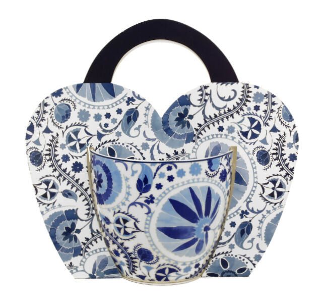 DUO BICO COLLECTION Becher 460 ml NARESH BLUE in Tragetasche, New Bone China Porzellan – Bild 3
