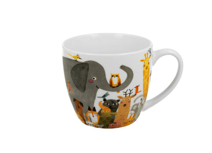 DUO Dogs World Becher 460 ml ANIMALS in Tragetasche, New Bone China Porzellan