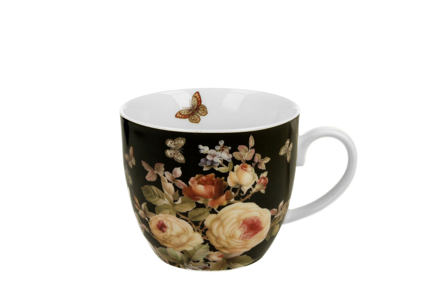 DUO Flowers Classic Becher 460 ml WARDA in Tragetasche, New Bone China Porzellan