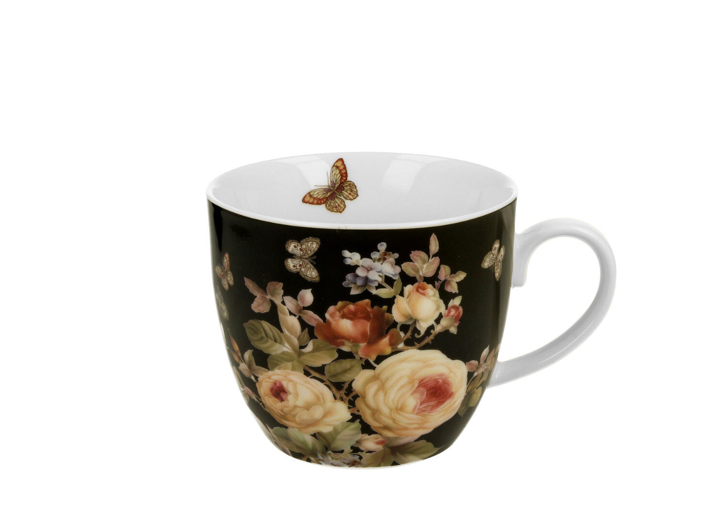 DUO Flowers Classic Becher 460 ml WARDA in Tragetasche, New Bone China Porzellan