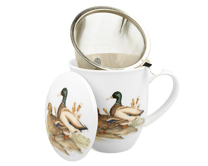DUO World of Birds 400 ml Becher mit Teesieb WILD DUCK New Bone China Porzellan – Bild 4