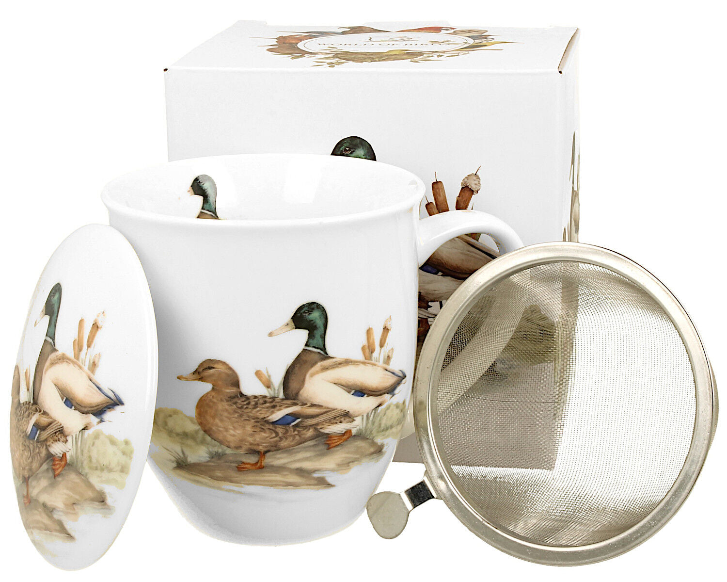 DUO World of Birds 400 ml Becher mit Teesieb WILD DUCK New Bone China Porzellan – Bild 5