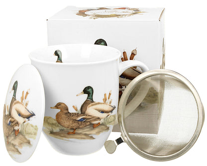 DUO World of Birds 400 ml Becher mit Teesieb WILD DUCK New Bone China Porzellan – Bild 5