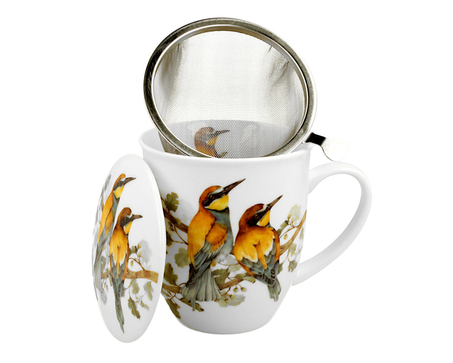 DUO World of Birds 400 ml Becher mit Teesieb EUROPEAN BEE-EATER New Bone China Porzellan – Bild 4