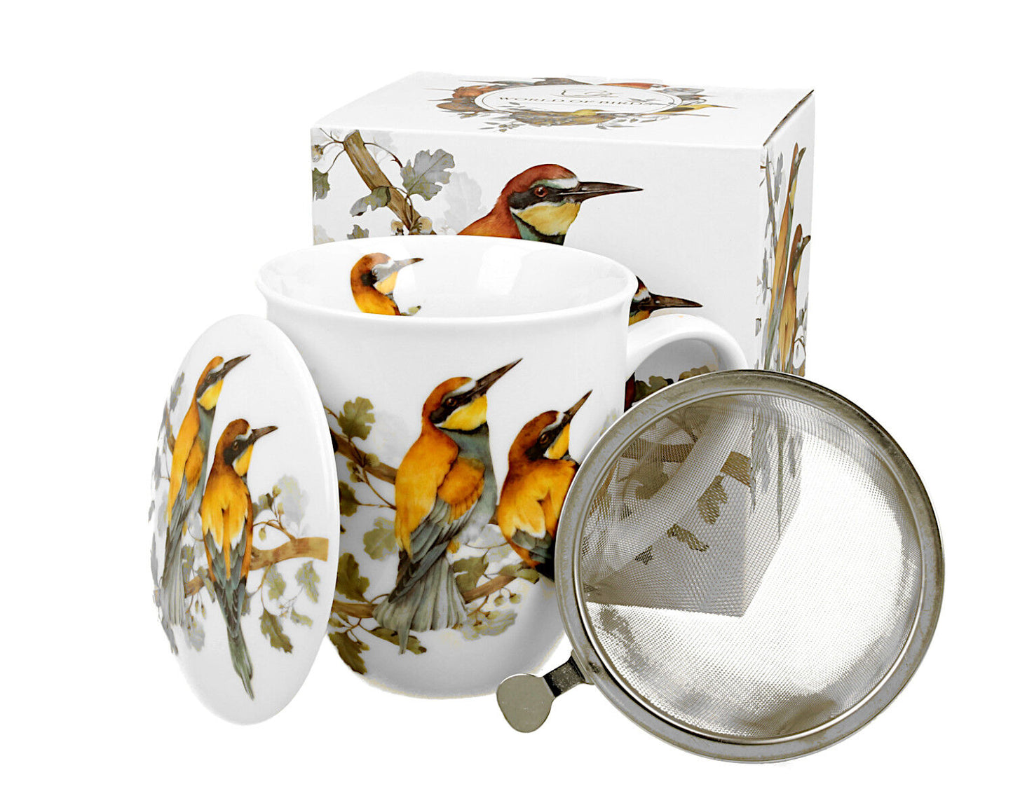 DUO World of Birds 400 ml Becher mit Teesieb EUROPEAN BEE-EATER New Bone China Porzellan – Bild 5