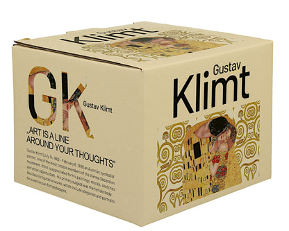 DUO ART GALLERY Becher 600 ml THE KISS ECRU inspired by Gustav Klimt New Bone China Porzellan – Bild 3