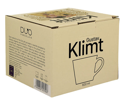 DUO ART GALLERY Becher 600 ml THE KISS ECRU inspired by Gustav Klimt New Bone China Porzellan – Bild 4