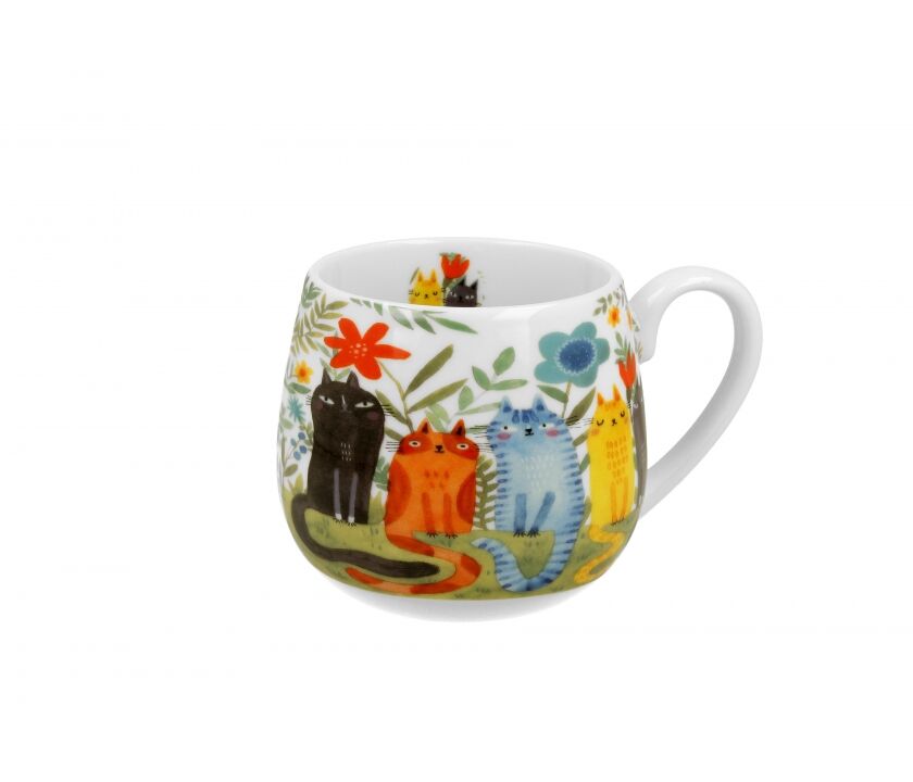 DUO ANIMALS Fassbecher 430 ml CAT'S WORLD – GARDEN FELINES New Bone China Porzellan – Bild 2