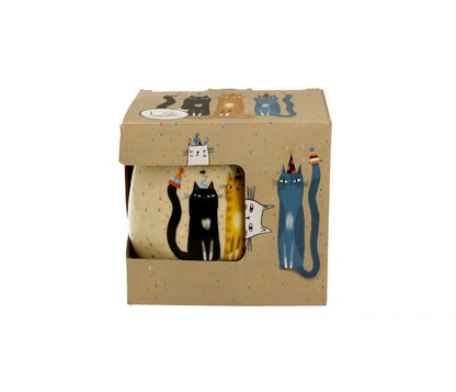 DUO ART GALLERY Fassbecher 430 ml CAT'S WORLD – PARTY mit Teesieb, New Bone China Porzellan – Bild 4
