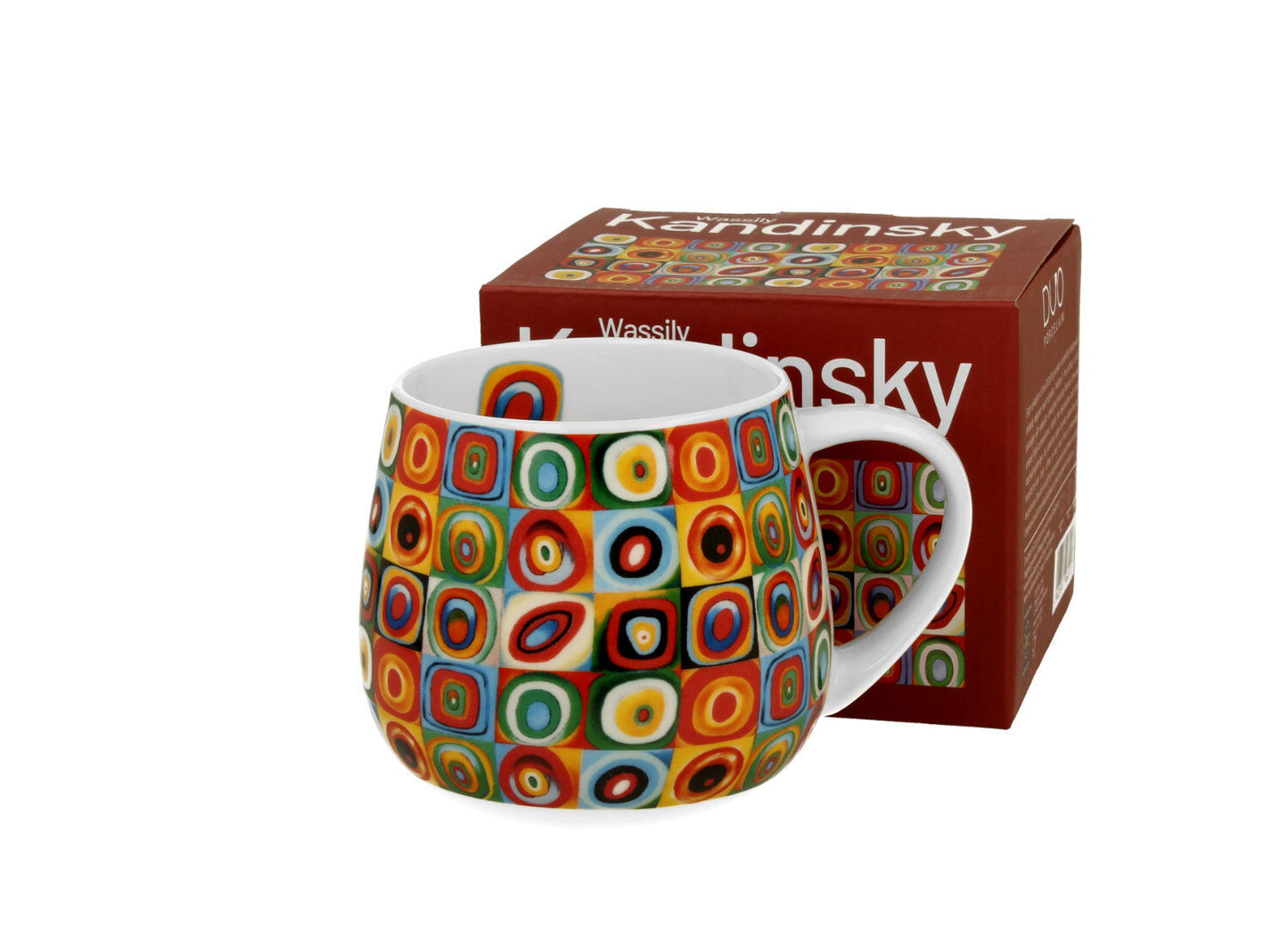 10er SET DUO ART GALLERY Fassbecher 430 ml SQUARES WITH CIRCLES inspired by W. Kandinsky, New Bone China Porzellan – Bild 3