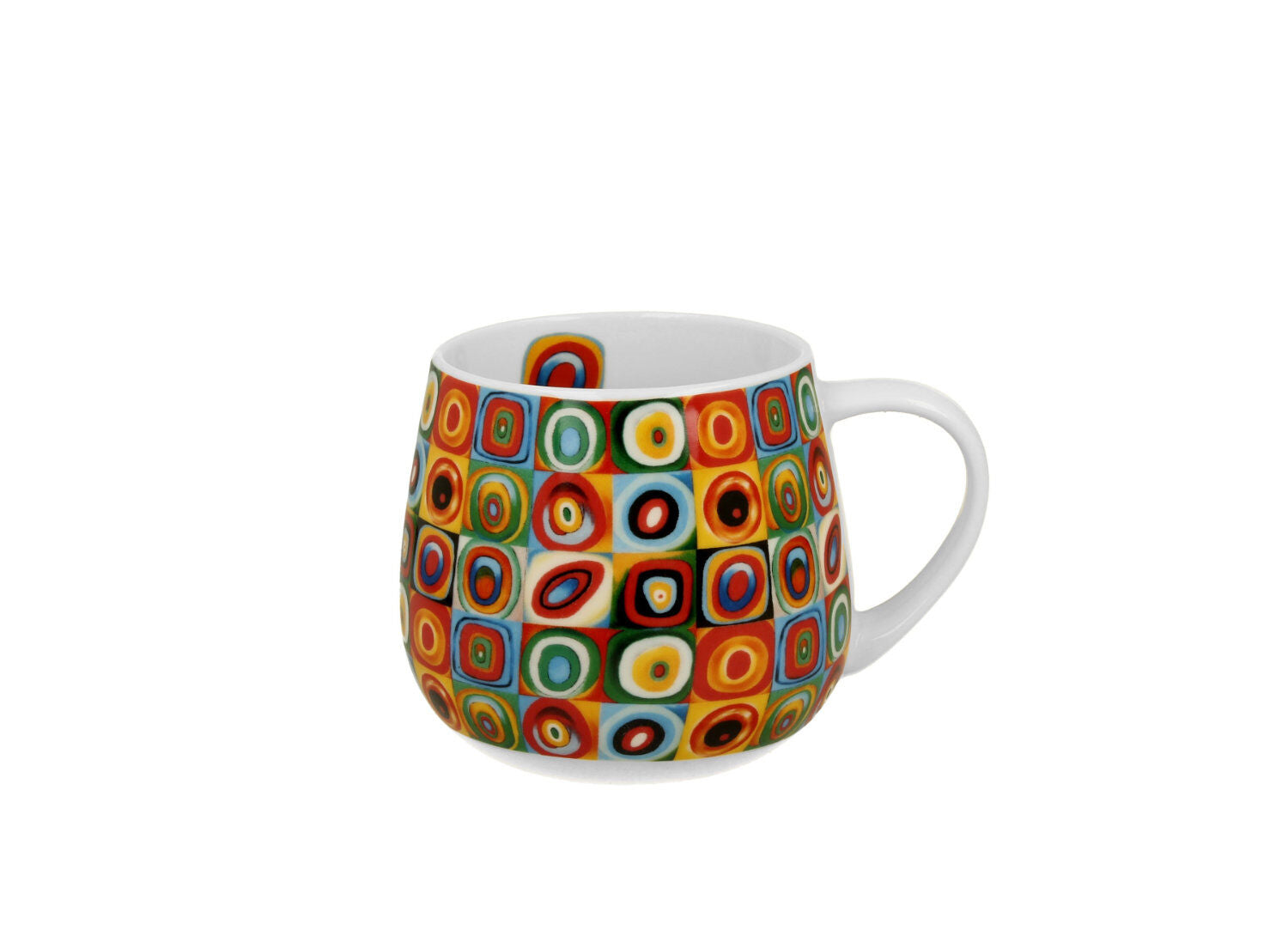DUO ART GALLERY Fassbecher 430 ml SQUARES WITH CIRCLES inspired by W. Kandinsky, New Bone China Porzellan