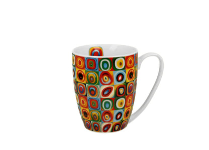 DUO ART GALLERY Klassischer Becher 360 ml SQUARES WITH CIRCLES inspired by W. Kandinsky, New Bone China Porzellan – Bild 2