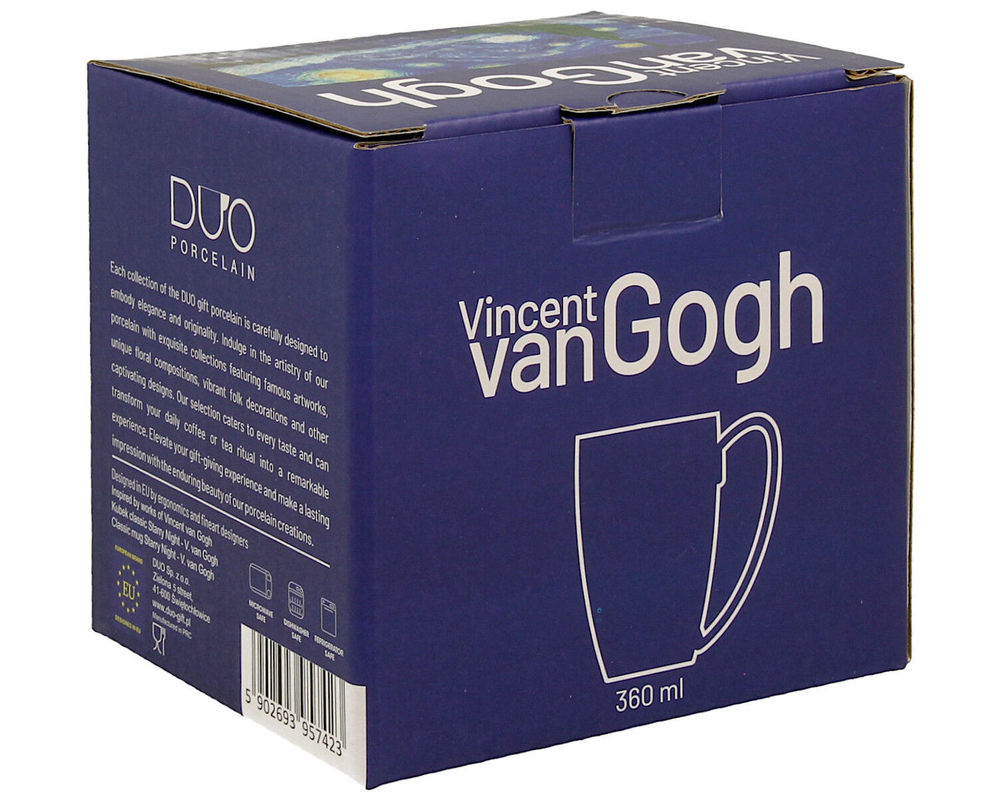 10er SET DUO ART GALLERY Klassischer Becher 360 ml STARRY NIGHT inspired by Van Gogh New Bone China Porzellan – Bild 5