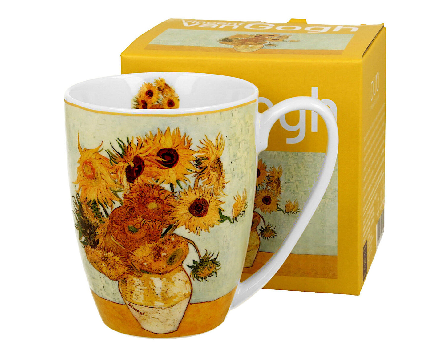 DUO ART GALLERY Klassischer Becher 360 ml SUNFLOWERS inspired by Van Gogh New Bone China Porzellan – Bild 2