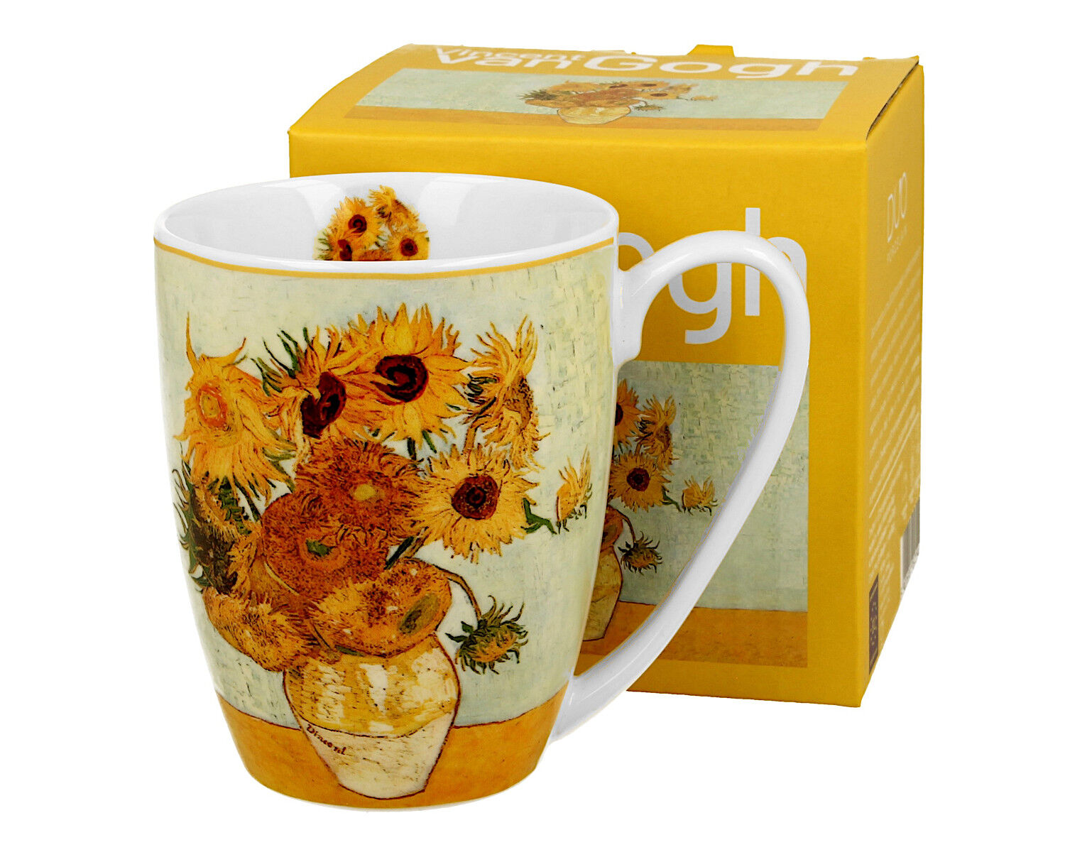 DUO ART GALLERY Klassischer Becher 360 ml SUNFLOWERS inspired by Van Gogh New Bone China Porzellan – Bild 2