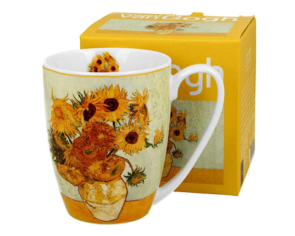 DUO ART GALLERY Klassischer Becher 360 ml SUNFLOWERS inspired by Van Gogh New Bone China Porzellan – Bild 2