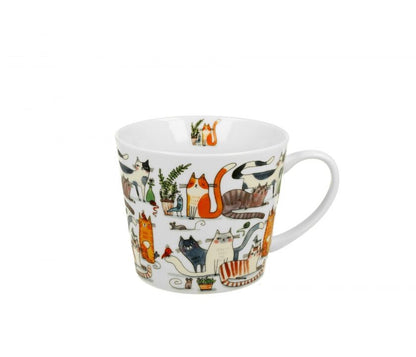 DUO ANIMALS Becher 600 ml CAT'S WORLD - LAZY CATS aus New Bone China Porzellan – Bild 2