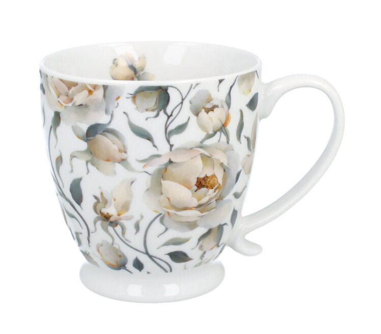 DUO Becher mit Fuß ENGLISH ROSES WHITE, 500 ml, New Bone China Porzellan