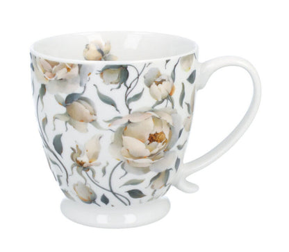 DUO Becher mit Fuß ENGLISH ROSES WHITE, 500 ml, New Bone China Porzellan