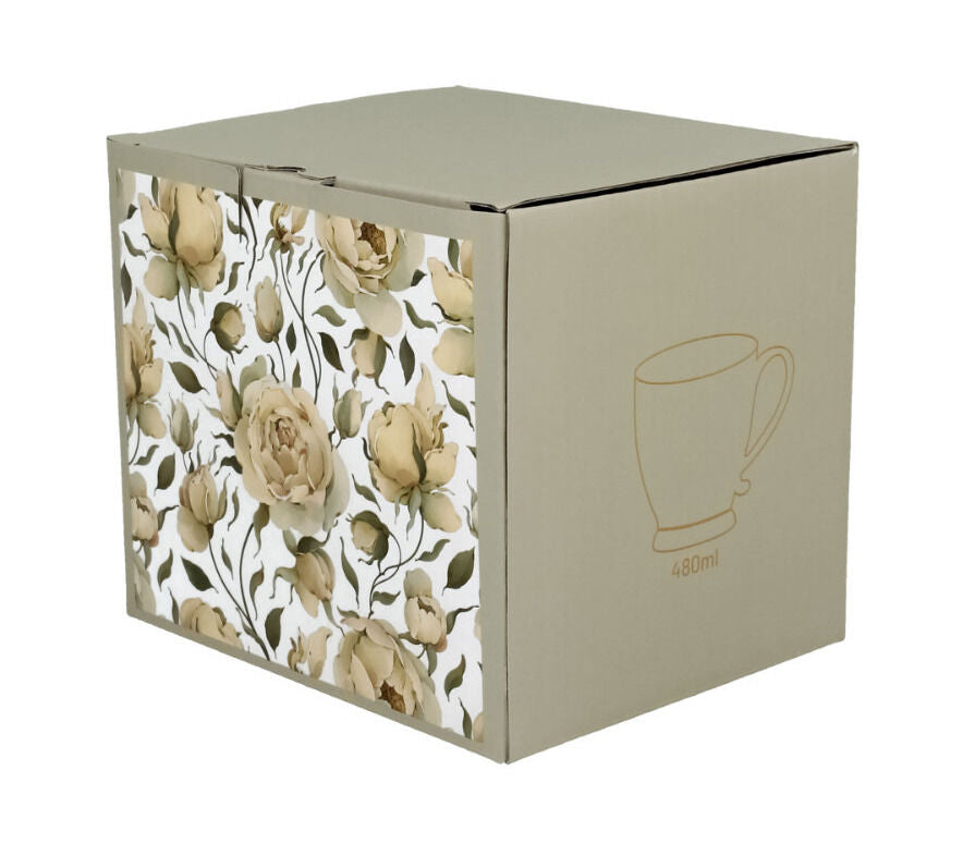 DUO Becher mit Fuß ENGLISH ROSES WHITE, 500 ml, New Bone China Porzellan – Bild 5