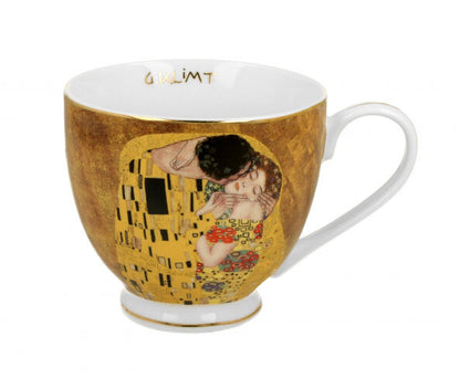 DUO GOLDEN LINE Becher mit Fuß 530 ml THE KISS CLASSIC inspired by KLIMT, New Bone China Porzellan