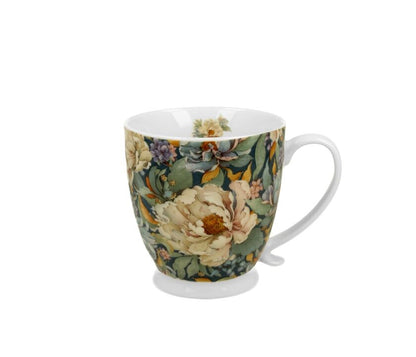 DUO FLOWERS ROYAL Becher 500 ml mit Fuß PEONY BLUE (Pfingstrose), New Bone China Porzellan – Bild 2