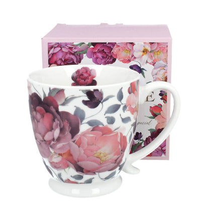 DUO Becher mit Fuß SPRING ROSES WHITE, 500 ml, New Bone China Porzellan – Bild 2
