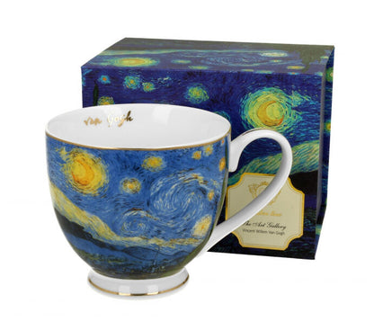 DUO GOLDEN LINE Becher mit Fuß 530 ml STARRY NIGHT inspired by Van Gogh, New Bone China Porzellan – Bild 2