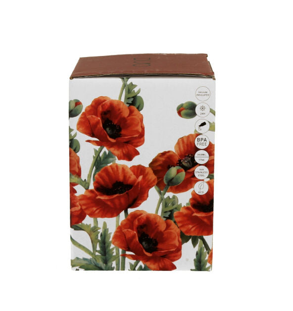 DUO Thermobecher CLASSIC POPPIES, 330 ml, Edelstahl, inkl. transparentem Kunststoffdeckel – Bild 3