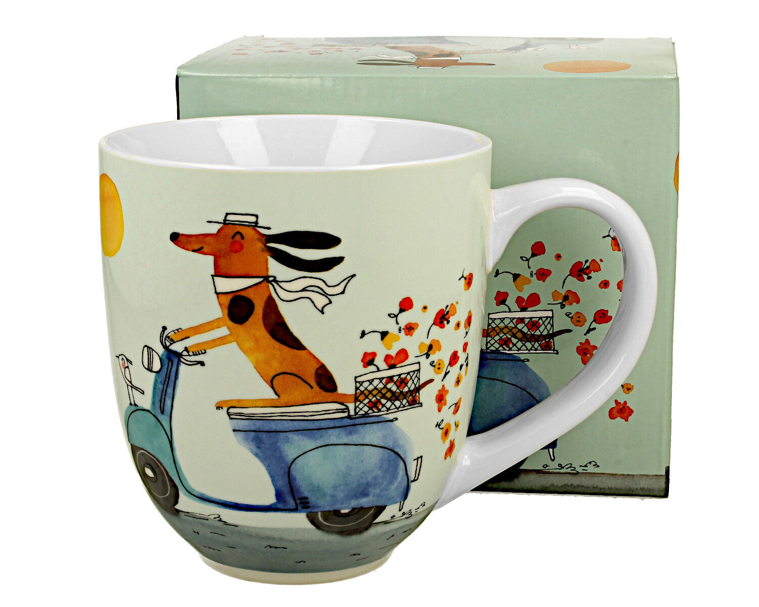 DUO Dogs World JUMBO XXL Becher 1000 ml DOG ON A SCOOTER, New Bone China Porzellan – Bild 2