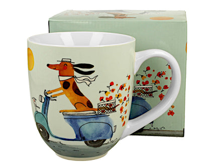 DUO Dogs World JUMBO XXL Becher 1000 ml DOG ON A SCOOTER, New Bone China Porzellan – Bild 2