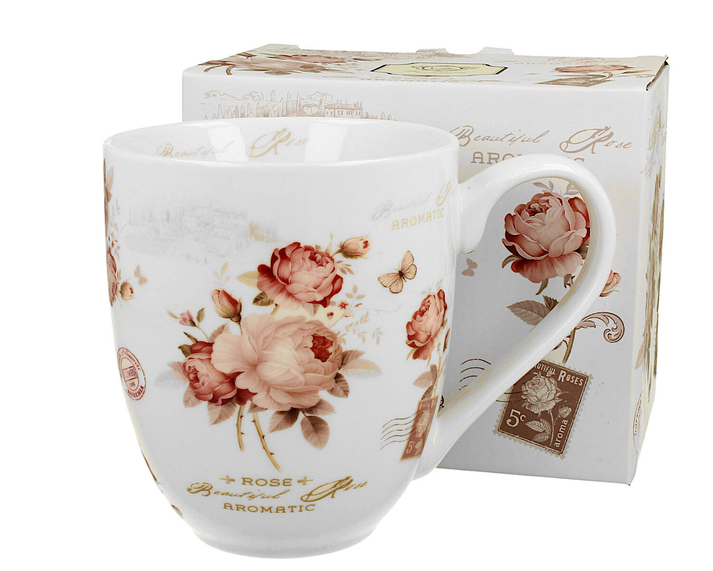 DUO FLORAL XXL Becher 1000 ml SECESSION New Bone China Porzellan – Bild 2