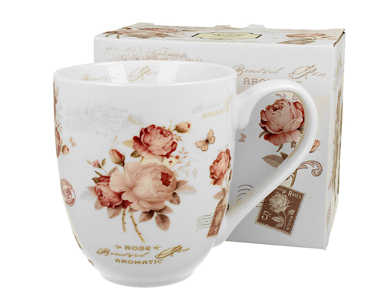 DUO FLORAL XXL Becher 1000 ml SECESSION New Bone China Porzellan – Bild 2