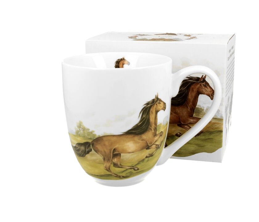 DUO ANIMALS XXL Becher 1000 ml PFERD (Bay Horse) New Bone China Porzellan