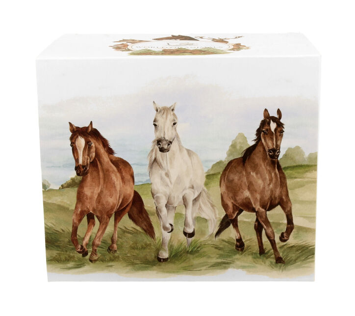 DUO ANIMALS XXL Becher 1000 ml PFERDE (Horses at Gallop) New Bone China Porzellan – Bild 3
