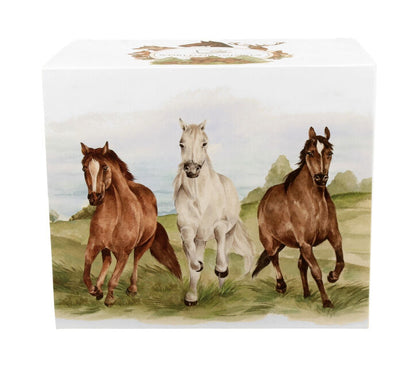 DUO ANIMALS XXL Becher 1000 ml PFERDE (Horses at Gallop) New Bone China Porzellan – Bild 3